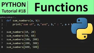 Python Tutorial - Functions in Python Programming