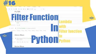 Python Tutorial - 16 Filter Function in Python Python for Beginners Learnerea