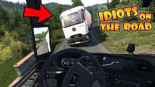IDIOTS on the road #125 | KICKED LIVE | Funny moments | Fails&Wins - ETS2 Multiplayer
