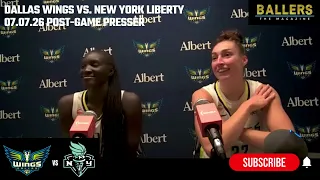 Jessica Shepard Awak Kuier Dallas Wings Postgame Presser vs New York Liberty 07 07 26