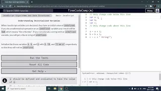 Understanding Uninitialized Variables - Freecodecamp org 7 Basic JavaScript