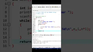 Print Multiplication Table Of Any Numbers using while Loop