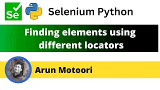 Finding element using different locators Selenium Python
