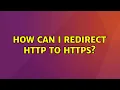 Ubuntu How can I redirect http to https