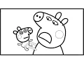 Peppa Pig with Baby Alexander and Barbie Coloring Pages For Kids with Colored Markers