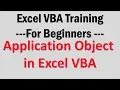 Excel VBA Tutorial 12-Working with Application Object in Excel VBA