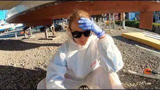 We put a hole in the boat! Boatlife: DIY Catamaran Refurb Project (Sailing Popao) Ep.6