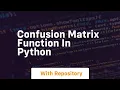 confusion matrix function in python