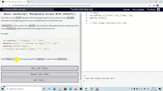 Lesson 45 - manipulate arrays with unshift