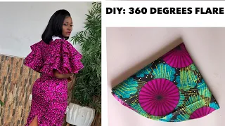 how to cut and sew a 360 degrees peplum flare sleeves