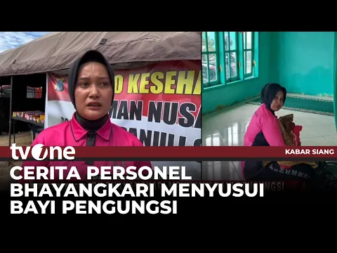 Momen Haru di Tengah Duka Bencana, Ibu Bhayangkari Menyusui Bayi Pengungsi