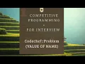 Value of Name codechef contest Lockdown 4 O
