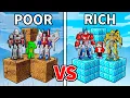 Download Lagu JJ and Mikey: POOR vs RICH Transformers Skyblock Battle in Minecraft - Maizen