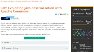 Web Security Academy Insecure Deserialization 5 - Exploiting Java Deserialization Apache Commons