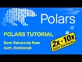 Polars Tutorial 17 Polars Crushes Pandas Horizontal Sum Speed Test Tutorial