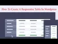 How To Create A Responsive Table In Wordpress Within 30 Seconds