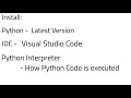 Installing Python and Visual Studio Code Python Interpreter