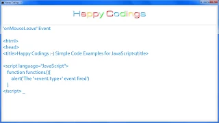 JavaScript onMouseLeave Event