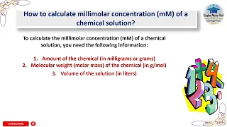 How to calculate the millimolar concentration of a chemical solution