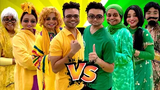 19 الحلقة مسلسل عالم مشروع جواز I تحدي اللون الأخضر ضد اللون الأصفر في رمضان مسابقات جدو مناسو 