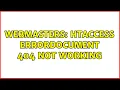 Webmasters htaccess ErrorDocument 404 not working 2 Solutions