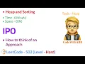 IPO LeetCode 502 Hard Heap and Sorting