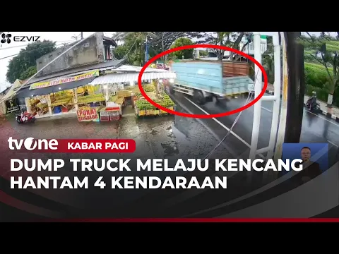 Detik-detik Truk Tabrak 4 Kendaraan, Satu Orang Tewas