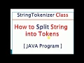 How to split string with delimiter in java StringTokenizer Class in Java Example