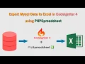 Export Mysql Data to Excel in Codeigniter 4 using PHPSpreadsheet