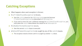 Big Java Chapter 11 and Exception Handling Part III