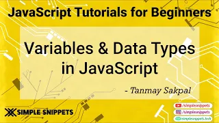 7 - Variables and Datatypes in JavaScript JavaScript Programming tutorials for Beginners