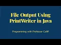 File Writing in Java
