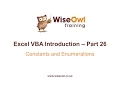 Excel VBA Introduction Part 26 - Constants and Enumerations Const Enum