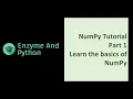 NumPy tutorial for beginners part 1 Learn the basics of NumPy
