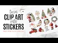 How To Prep CLIP ART Graphics Add Offset for PRINT CUT Stickers