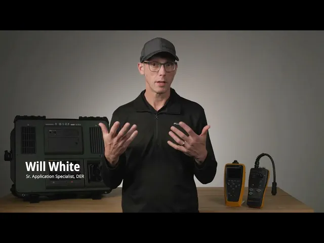 FLUKEs Will White standing in front of the new FEV500