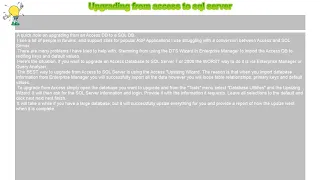 How to Upgrading from access to sql server