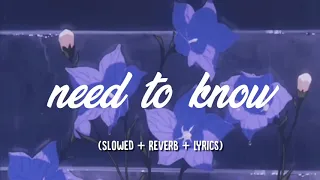 Download doja cat ~ need to know (slowed + reverb + lyrics) MP3