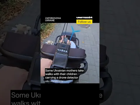 Ukrainian Mother Takes a Walk With Her Child and a Drone Detector #warinukraine