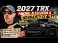 2027 Ram TRX Pricing Allocations Warranty Details