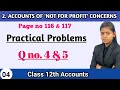 12th commerce accounts chapter 2 practical problems 4 and 5 not for profit hsc