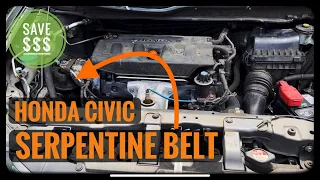 Honda Civic How to Replace Serpentine belt 2012 - 2015