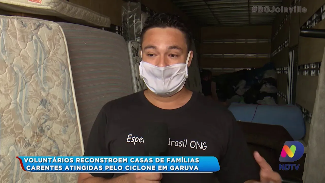 Voluntários reconstroem casas de famílias carentes atingidas pelo ciclone em Garuva