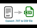 How to convert txt file to csv or excel file