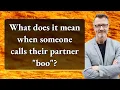 What does it mean when someone calls their partner boo