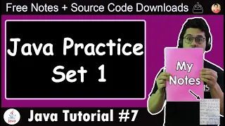 Java Tutorial Chapter 1 - Practice Set Java Practice Problems With Solution