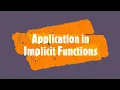 Application of Partial Differentiation in Implicit Functions