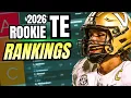 Top Rookie Tight Ends 2026 Dynasty Fantasy Football Rankings