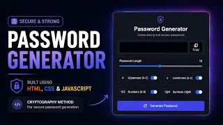 Build a Password Generator App using HTML CSS JavaScript JavaScript Project for Beginners