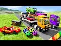 Download Lagu Flatbed Truck Mcqueen | Transportation with Truck - Pothole vs Car #330 - BeamNG.Drive